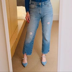 MASSIMO DUTTI Relaxed Wide Led Distressed Denim